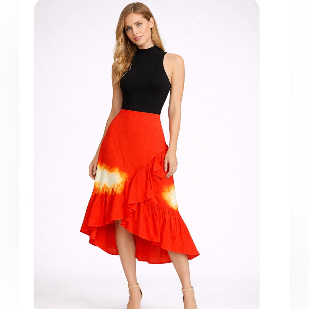 H&M Ruffle Midi Skirt